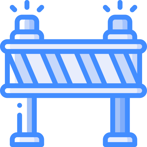 Road block Basic Miscellany Blue icon