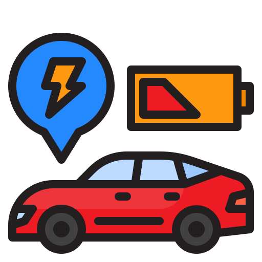 samochód elektryczny srip Lineal Color ikona