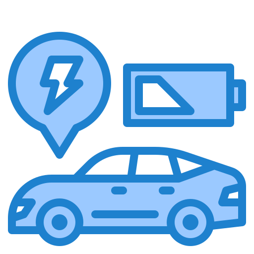 Electric car srip Blue icon