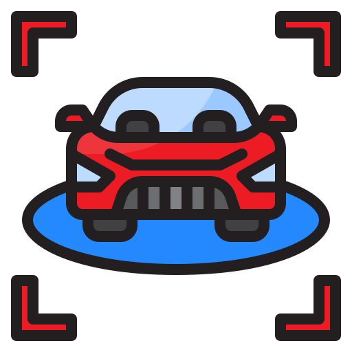 Автономный автомобиль srip Lineal Color иконка