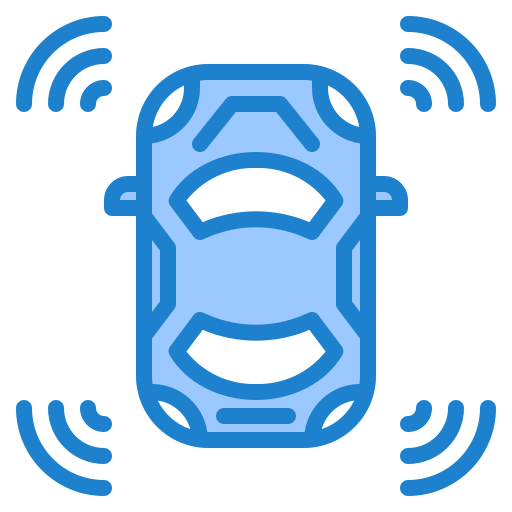 자율주행차 srip Blue icon