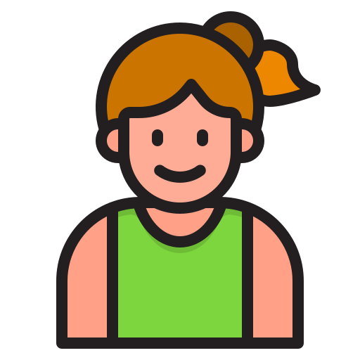女の子 srip Lineal Color icon