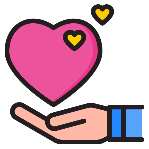 Give love srip Lineal Color icon
