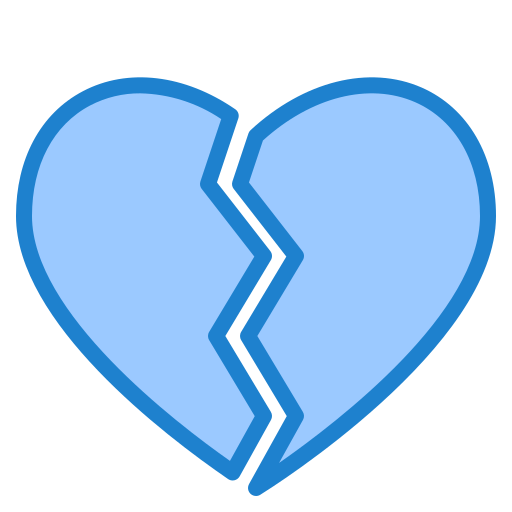 Broken heart srip Blue icon