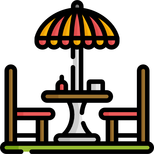 Chair and table Special Lineal color icon