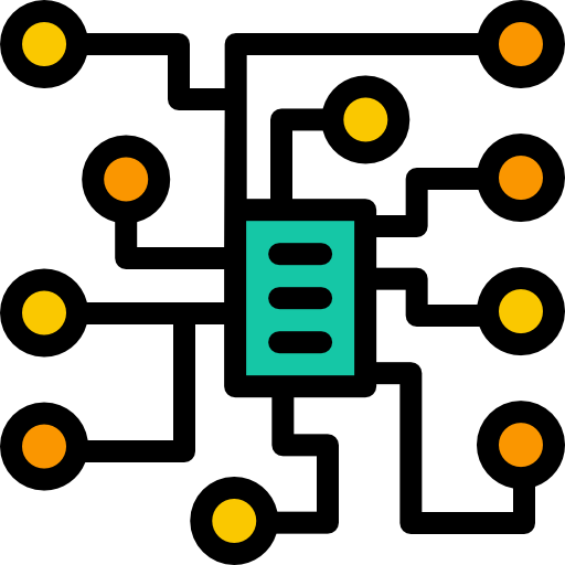 Circuit Detailed Rounded Lineal color icon