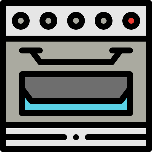 Cooker Detailed Rounded Lineal color icon