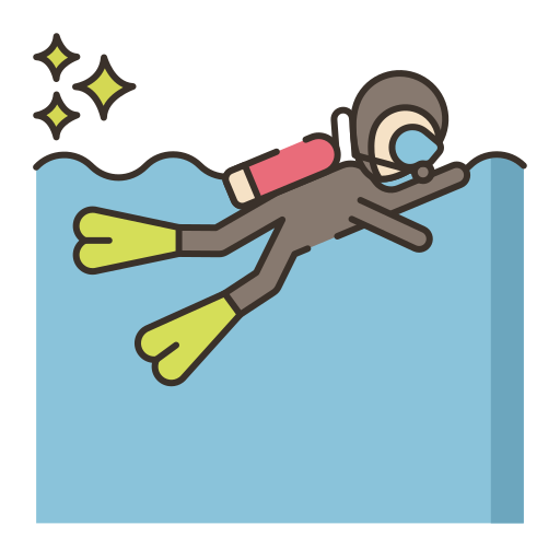 Diver Flaticons Lineal Color icon