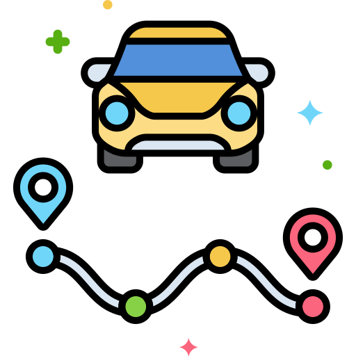 route Flaticons Lineal Color icon