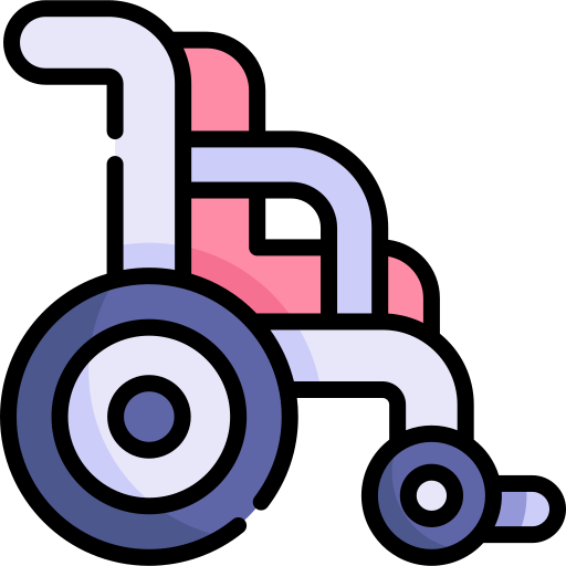 sedia a rotelle Kawaii Lineal color icona