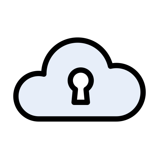 Cloud lock Vector Stall Lineal Color icon
