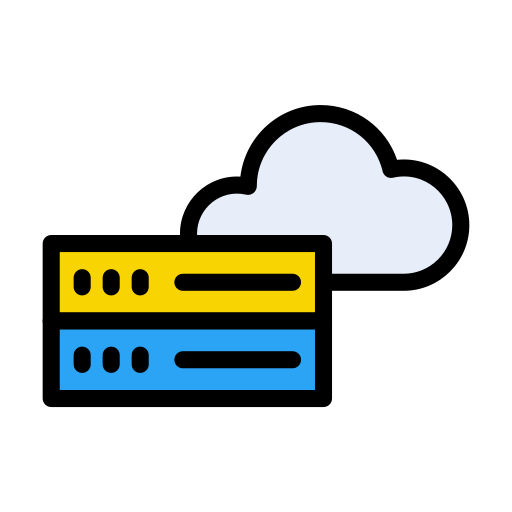 Cloud server Vector Stall Lineal Color icon