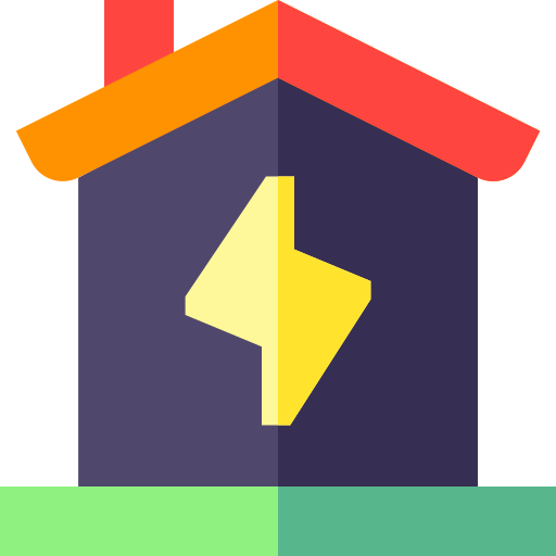 casa inteligente Basic Straight Flat icono