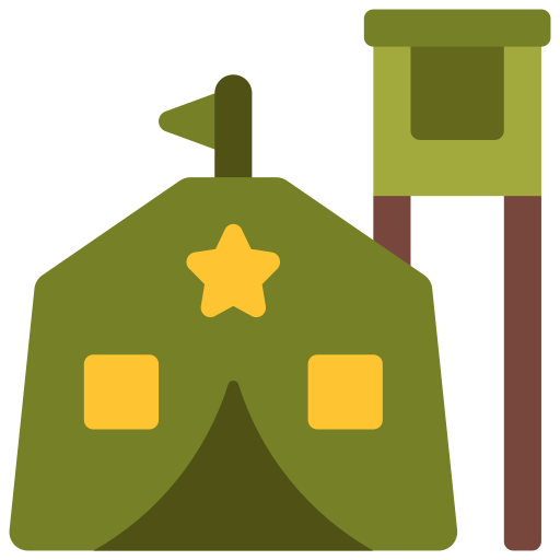 Military base Juicy Fish Flat icon
