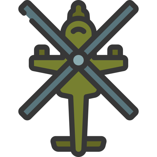 helicóptero militar Juicy Fish Soft-fill icono
