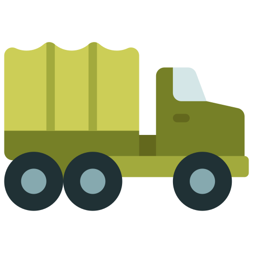 militaire vrachtwagen Juicy Fish Flat icoon