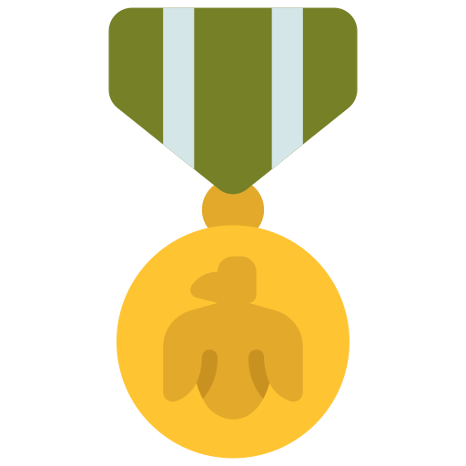 medal honoru Juicy Fish Flat ikona