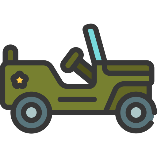 Military jeep Juicy Fish Soft-fill icon