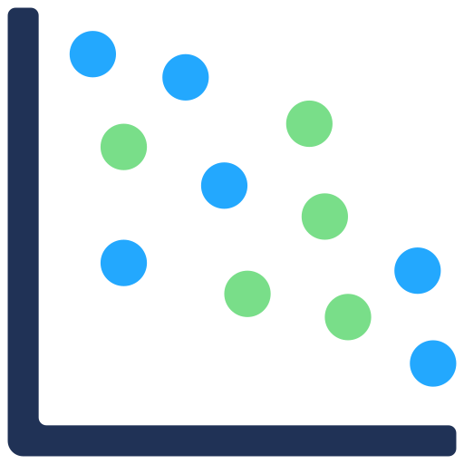 Scatter graph Juicy Fish Flat icon