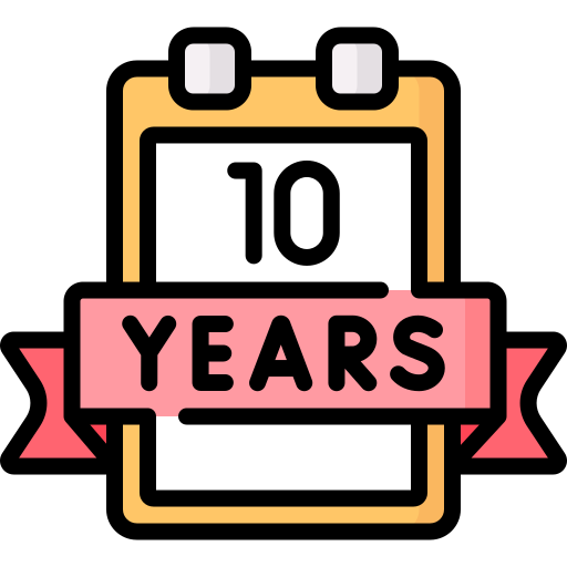 10 years Special Lineal color icon