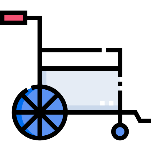 Инвалидная коляска Detailed Straight Lineal color иконка