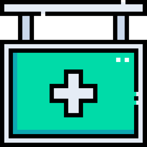 farmacia Detailed Straight Lineal color icono
