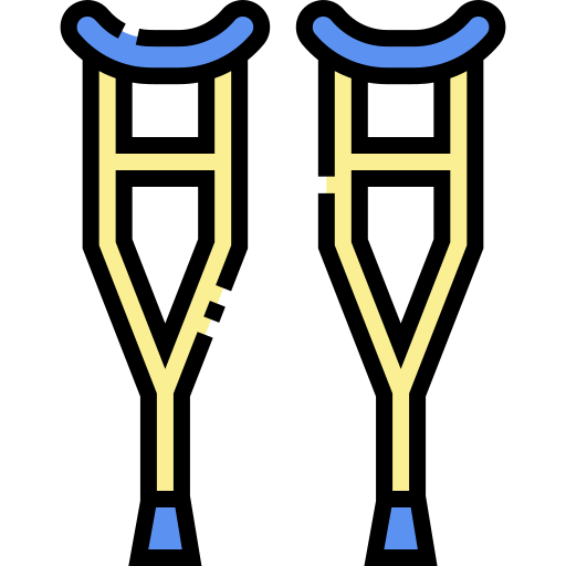 Crutches Detailed Straight Lineal color icon