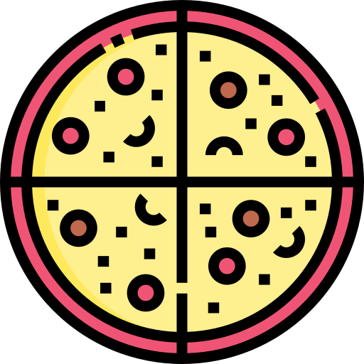 pizza Detailed Straight Lineal color Icône