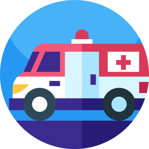 Ambulance Geometric Flat Circular Flat icon