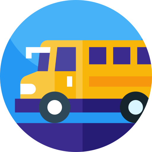 School bus Geometric Flat Circular Flat icon