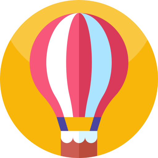Hot air balloon Geometric Flat Circular Flat icon