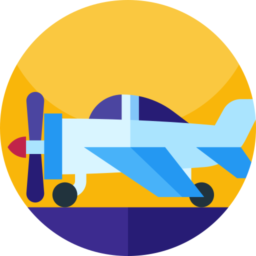 Airplane Geometric Flat Circular Flat icon