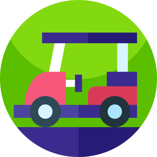 Golf cart Geometric Flat Circular Flat icon