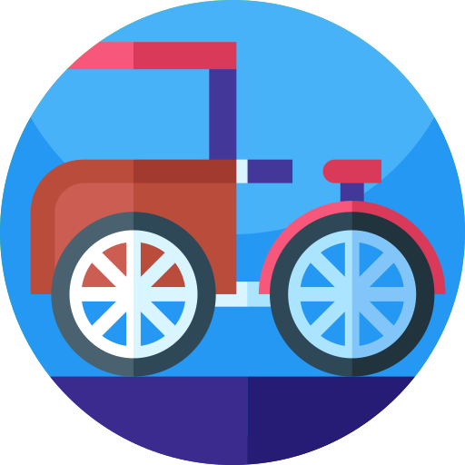 Pedicab Geometric Flat Circular Flat icon