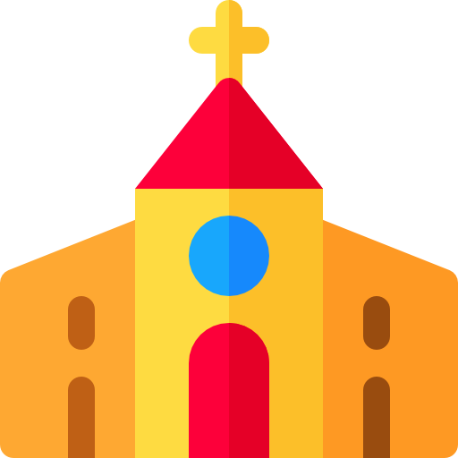 kościół Basic Rounded Flat ikona