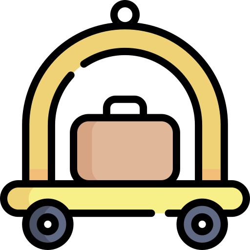 carrello porta valigie Kawaii Lineal color icona