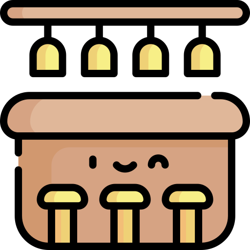 Bar counter Kawaii Lineal color icon