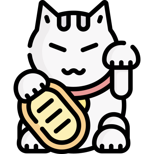 gato chino de la suerte Special Lineal color icono