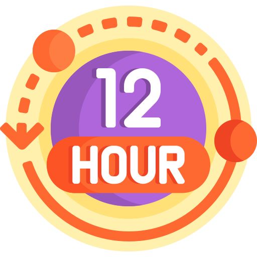 12 horas Detailed Flat Circular Flat icono