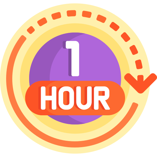 1 hora Detailed Flat Circular Flat icono