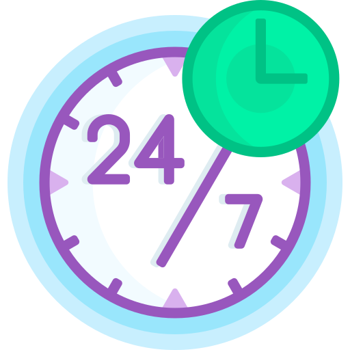24時間365日 Detailed Flat Circular Flat icon