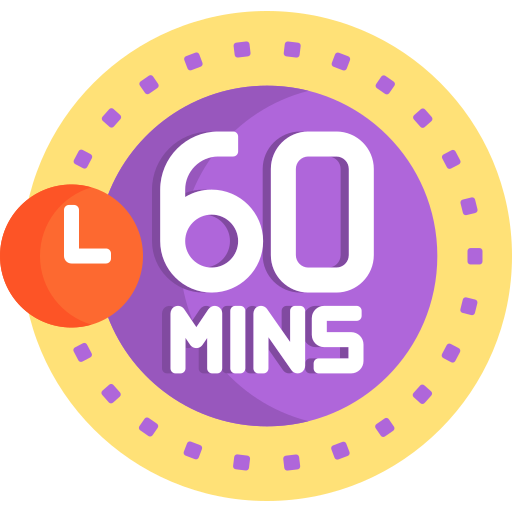 60 minuten Detailed Flat Circular Flat icoon