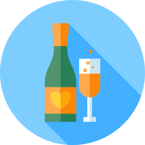 champagne Flat Circular Flat Icône