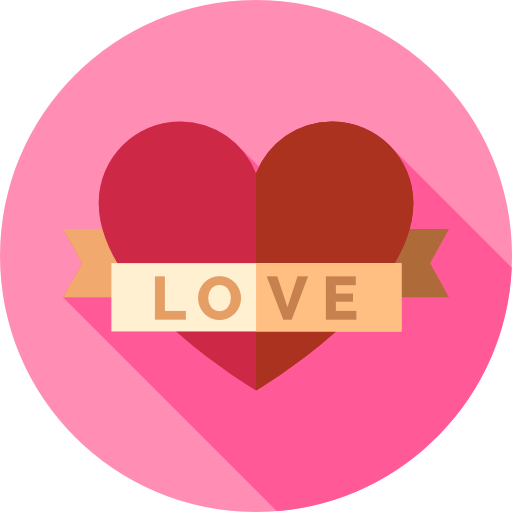miłość Flat Circular Flat ikona