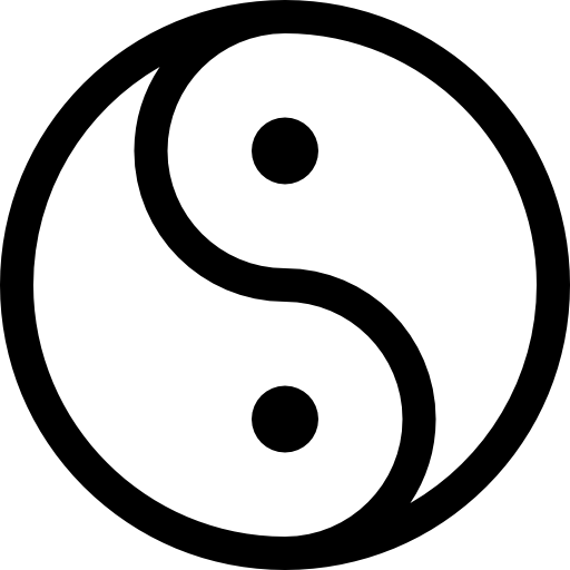 yin yang Basic Straight Lineal Icône