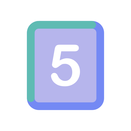 numer 5 Generic Flat ikona