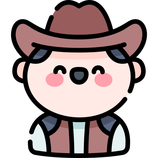 Cowboy Kawaii Lineal color icon