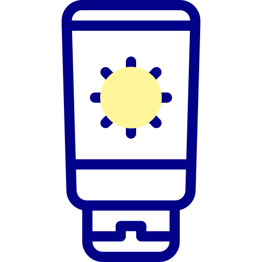 자외선 차단제 Detailed Mixed Lineal color icon