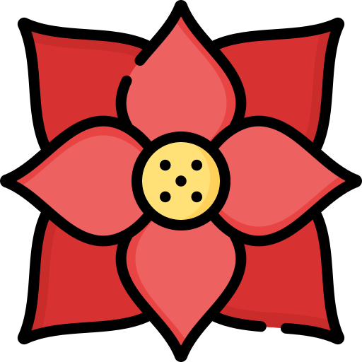 flor de pascua Special Lineal color icono