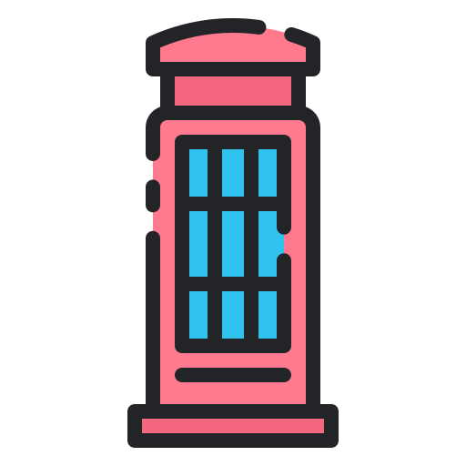 cabina de teléfono Good Ware Lineal Color icono